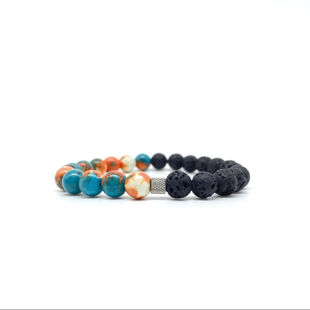 8mm Rocky Sediment Beaded Bracelet